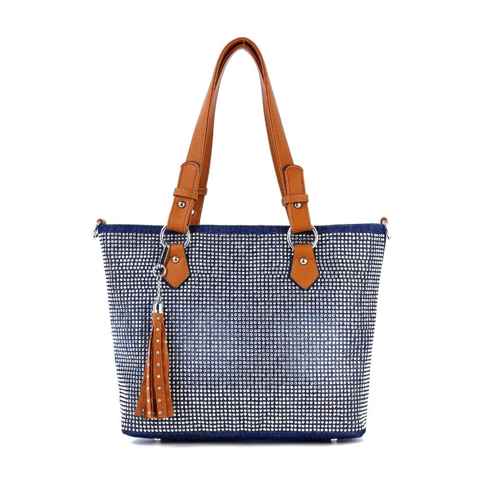Beautiful Rhinestone Denim Tote
